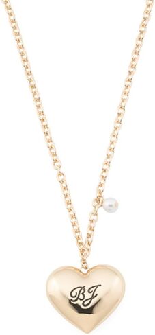 Betsey Johnson Golf Heart Pendant Necklace with Pearl Accent, Gold Tone Chain, 17 Inch with 2 Inch Extender in Saudi Arabia