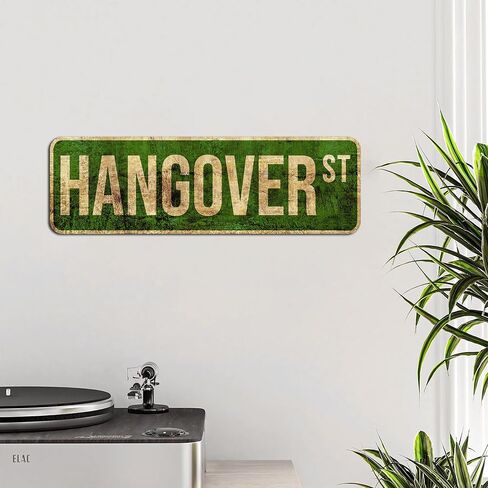 HK Studio Bar Sign Funny Street Sign - Hangover St Funny Bar Decor، علامات البار لجدار البار المنزلي in Saudi Arabia