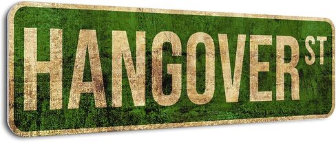 HK Studio Bar Sign Funny Street Sign - Hangover St Funny Bar Decor، علامات البار لجدار البار المنزلي in Saudi Arabia