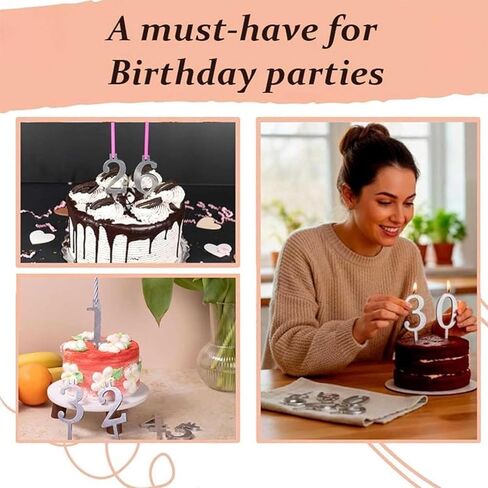 Reusable Metal Birthday Candle Holders, Number Candle Holder Set with Numbers 0-9 (Each 1 Pc), Aluminum Numbered Birthday Cake Candle Holders for Birthday Party Decorations. in Kuwait