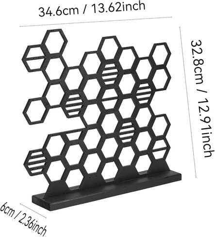 حامل أقراط على شكل قرص العسل قطعة واحدة - منظم أقراط متعدد الوظائف وحامل عرض مجوهرات للأقراط وأزرار الأذن والخطافات، تخزين سطح المكتب متين وأنيق (أسود) in Kuwait
