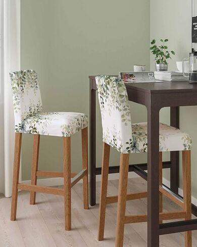 Sage Green Eucalyptus Leaves Bar Stool Covers Set of 4, Spring Botanical Floral Stretch Washable Bar Chair Covers with Backs, Removable Pub Counter Height Chair Cover for Kitchen Dining Room Cafe in Saudi Arabia