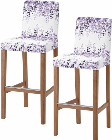 Sage Green Eucalyptus Leaves Bar Stool Covers Set of 4, Spring Botanical Floral Stretch Washable Bar Chair Covers with Backs, Removable Pub Counter Height Chair Cover for Kitchen Dining Room Cafe in Saudi Arabia