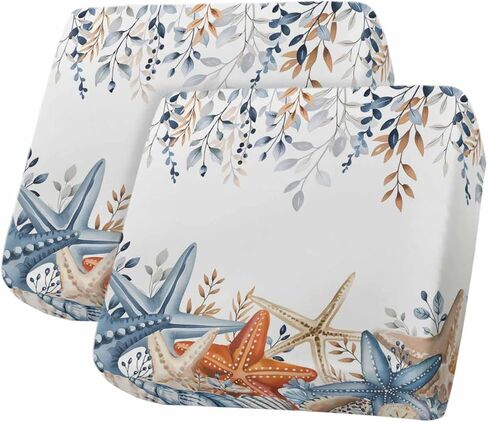 Blue Coastal Sofa Couch Cushion Covers Washable, Removable Stretchable Sectional Couch Covers, Slipcovers for L & T Shape Sofa Furniture Protector M Size 1 pc Summer Beach Starfish Weeping Eucalyptus in Kuwait