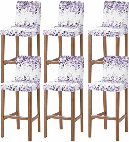 Sage Green Eucalyptus Leaves Bar Stool Covers Set of 4, Spring Botanical Floral Stretch Washable Bar Chair Covers with Backs, Removable Pub Counter Height Chair Cover for Kitchen Dining Room Cafe in Saudi Arabia