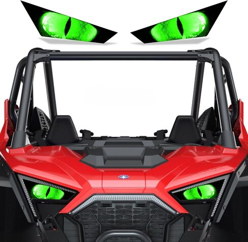 AMR Racing UTV SXS Headlight Eyes Graphics Sticker Decal Cover Compatible with Polaris RZR Pro XP 20-23 - Eclipse Green in Kuwait