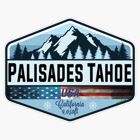 Palisades Tahoe USA Ski Skiing California 01 Window Water Bottle Bumper Sticker Decal 5" in Saudi Arabia