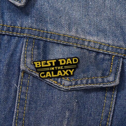 Best Dad in the Calaxy Enamel Lapel Pin brooch badge,funny like movie logo, a metal badge accessory gift in Saudi Arabia