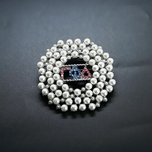 الأزياء GAMMA PHI DELTA اليونانية إلكتروني نادي نسائي حجر الراين تقليد اللؤلؤ بروش للنساء in Kuwait