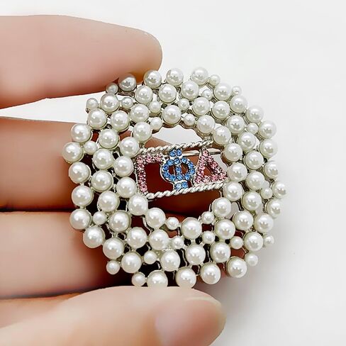 الأزياء GAMMA PHI DELTA اليونانية إلكتروني نادي نسائي حجر الراين تقليد اللؤلؤ بروش للنساء in Kuwait