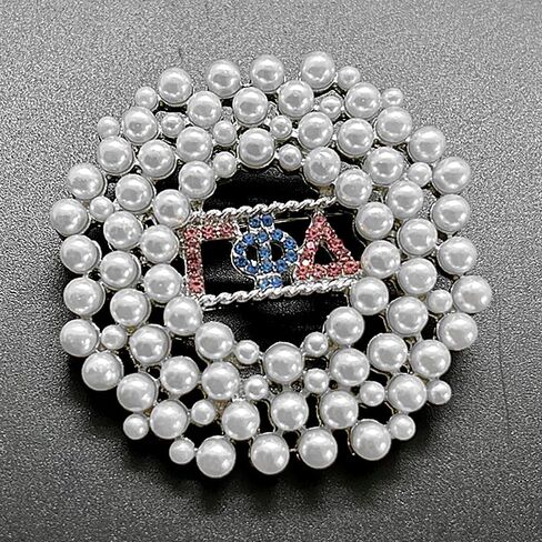 الأزياء GAMMA PHI DELTA اليونانية إلكتروني نادي نسائي حجر الراين تقليد اللؤلؤ بروش للنساء in Kuwait