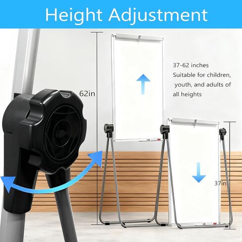 لوحة بيضاء مزدوجة الجوانب من كيزبي مع حامل - 36 بوصة × 24 بوصة حامل مغناطيسي قابل للحمل سبورة بيضاء على شكل حرف U ارتفاع قابل للتعديل ودوران 360 درجة لوحة مسح جافة للمكتب المنزلي والفصول الدراسية in Kuwait