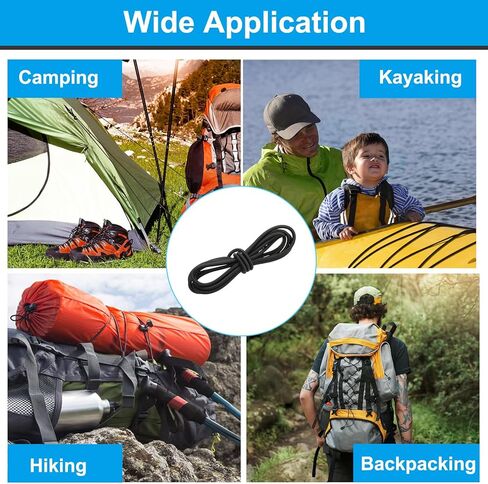 9/32" x 10' Bungee Shock Cord, 7mm Thick Kayak Stretch String Rope Heavy Elastic Rope Marine Tie-Down Strap for Kayaking Boating Camping, Black in Saudi Arabia