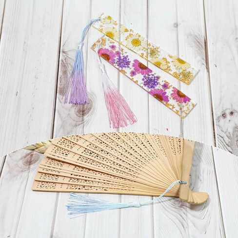 15Pcs Mini Tassels Bookmark for Crafts, 5 Inch 10 Colors Silky Soft with Cord Loops Handmade for DIY Keychain Jewelry Making in Kuwait