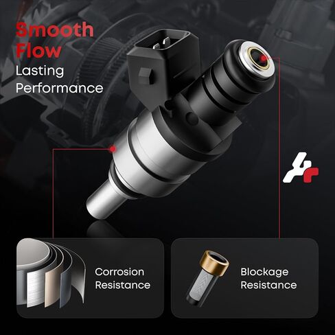 Fuel Injectors Set of 6, 13537546244 Compatible with BMW 320i 325i 325xi 525i 2001-2005, 323Ci 328Ci 2000, 323i 1998-2000, 325Ci 2001-2006, 328i 528i X3 Z3 Z4 -L6 2.5L 2.8L ALL Engine in Kuwait