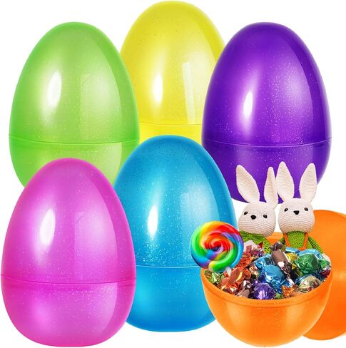شيميرا 8pcs بيض جومبو عيد الفصح ، 10 "بيض عيد الفصح البلاستيكي الكبير لصيد بيض عيد الفصح ، بيض عيد الفصح الفارغ لملء علاجات ، بيض عيد الفصح القابل للملء ، حشو سلة عيد الفصح ، حزب عيد الفصح. in Kuwait