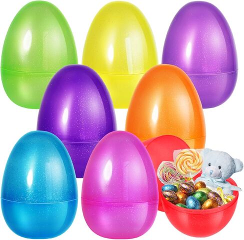 شيميرا 8pcs بيض جومبو عيد الفصح ، 10 "بيض عيد الفصح البلاستيكي الكبير لصيد بيض عيد الفصح ، بيض عيد الفصح الفارغ لملء علاجات ، بيض عيد الفصح القابل للملء ، حشو سلة عيد الفصح ، حزب عيد الفصح. in Kuwait
