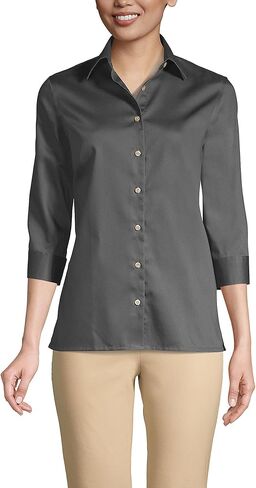 Lands' End Women's 3/4 Sleeve Performance Twill Shirt in Saudi Arabia