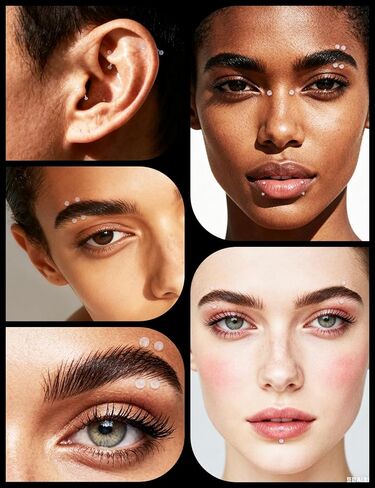 مجموعة مجوهرات ومثبتات ثقب الحواجب الشفافة 16 جرام - سيليكون مرن، لابريت عمودي، حلقات لسان عيون الثعبان/عيون الضفدع للرجال والنساء - مقاسات 6 مم 2 مم للعمل الجراحي والارتداء اليومي in Kuwait