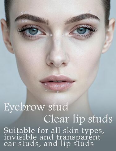 مجموعة مجوهرات ومثبتات ثقب الحواجب الشفافة 16 جرام - سيليكون مرن، لابريت عمودي، حلقات لسان عيون الثعبان/عيون الضفدع للرجال والنساء - مقاسات 6 مم 2 مم للعمل الجراحي والارتداء اليومي in Kuwait