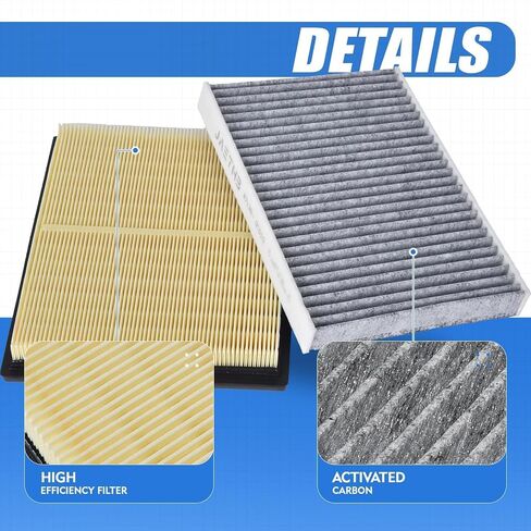 Engine & Cabin Air Filter Kit for Toyota 3.4L V6 Tundra 2022 2023 2024 2025 & Sequoia 2023-2025; Replace: 17801-F4010 871390-C010 in Kuwait