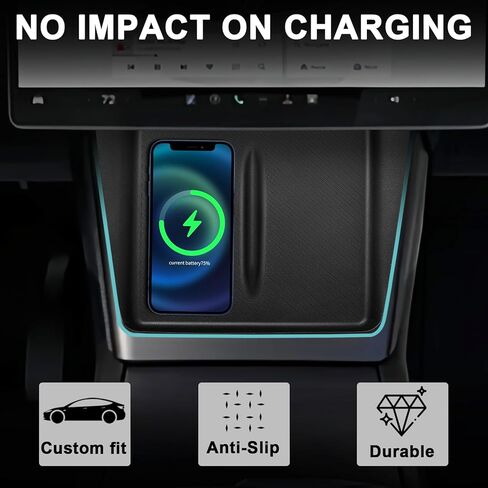 BestEvMod 5PCS منظم وحدة التحكم المركزية متوافق مع 2026 2025 Tesla New Model Y Juniper Accessories ABS Slide بسلاسة حامل الكأس إدراج شاحن لاسلكي حصيرة سيليكون (أبيض) غير مناسب للمعايير in Saudi Arabia