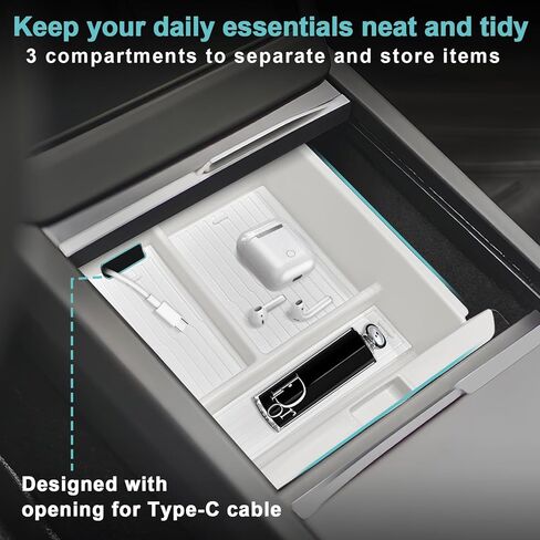 BestEvMod 5PCS منظم وحدة التحكم المركزية متوافق مع 2026 2025 Tesla New Model Y Juniper Accessories ABS Slide بسلاسة حامل الكأس إدراج شاحن لاسلكي حصيرة سيليكون (أبيض) غير مناسب للمعايير in Saudi Arabia
