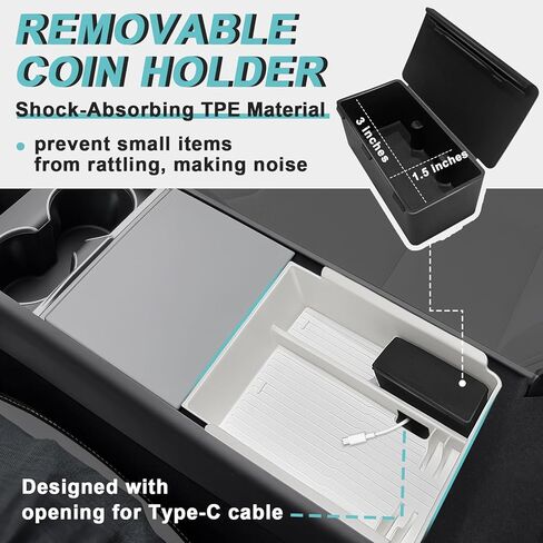 BestEvMod 5PCS منظم وحدة التحكم المركزية متوافق مع 2026 2025 Tesla New Model Y Juniper Accessories ABS Slide بسلاسة حامل الكأس إدراج شاحن لاسلكي حصيرة سيليكون (أبيض) غير مناسب للمعايير in Saudi Arabia