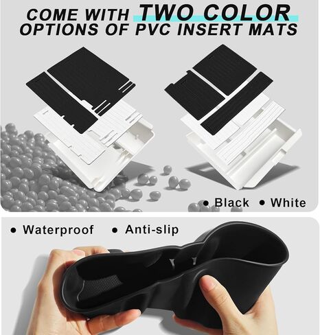 BestEvMod 5PCS منظم وحدة التحكم المركزية متوافق مع 2026 2025 Tesla New Model Y Juniper Accessories ABS Slide بسلاسة حامل الكأس إدراج شاحن لاسلكي حصيرة سيليكون (أبيض) غير مناسب للمعايير in Saudi Arabia