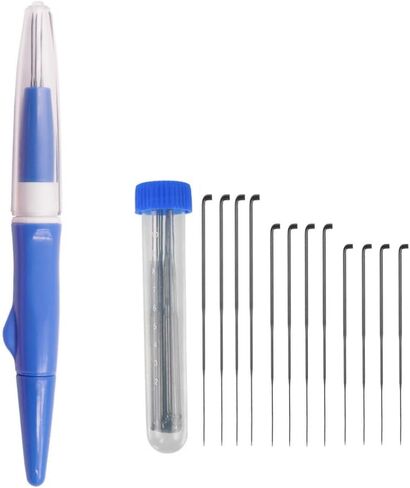 Wool Felting Tool, Portable Pen Style Felting Needle Tool with 3 Needles, Wool Felt Needle Tools for DIY Patchwork Craft (Blue) in Kuwait