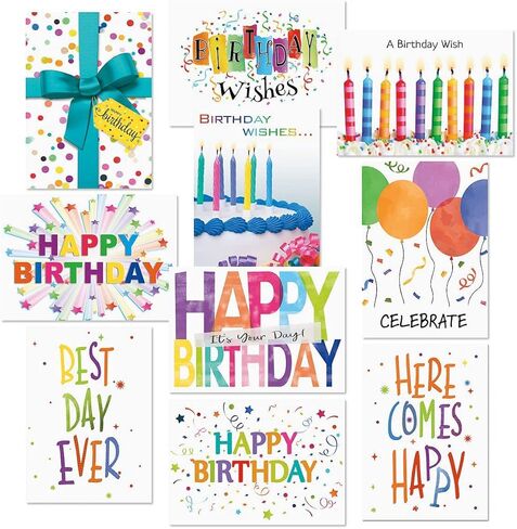 Current Kids Animal Photo Happy Birthday Greeting Card Set - Value Pack of 20 Cards for Kids With White Envelopes, 10 Designs, Large 5" x 7" Assortment in Saudi Arabia