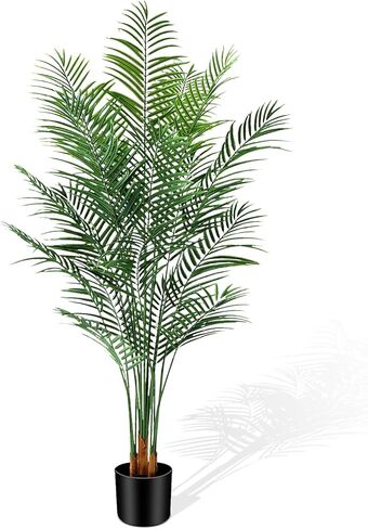 شجرة نخيل صناعية داخلية بطول 5 أقدام، شجرة نخيل أريكا استوائية كبيرة وهمية مع 13 صندوقًا، نبات أرضي صناعي في وعاء للديكور الداخلي والخارجي للمنزل والمكتب وهدية الانتقال لمنزل جديد in Kuwait