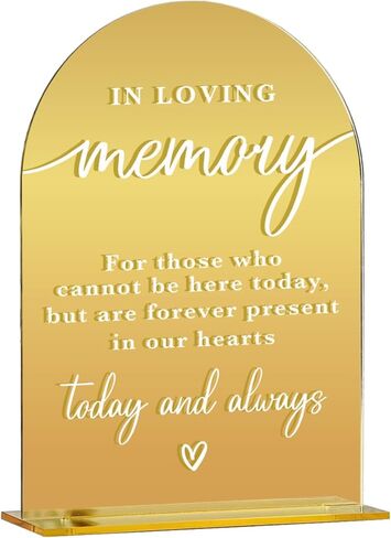 Acrylic Wedding Sign, Bridal Shower Decorations, Cards and Gifts Sign for Ceremony, Modern Font Table Signs, Gold Mirror Arched Acrylic Tabletop Signs for Wedding Reception and Event Party in Kuwait