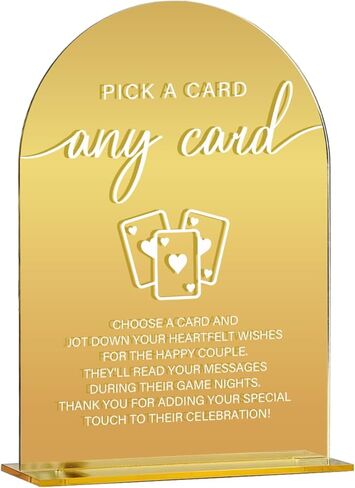 Acrylic Wedding Sign, Bridal Shower Decorations, Cards and Gifts Sign for Ceremony, Modern Font Table Signs, Gold Mirror Arched Acrylic Tabletop Signs for Wedding Reception and Event Party in Saudi Arabia