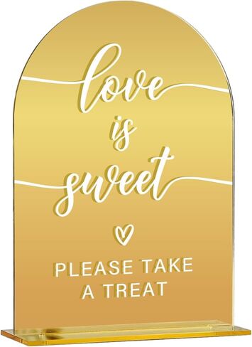 Acrylic Wedding Sign, Bridal Shower Decorations, Cards and Gifts Sign for Ceremony, Modern Font Table Signs, Gold Mirror Arched Acrylic Tabletop Signs for Wedding Reception and Event Party in Saudi Arabia