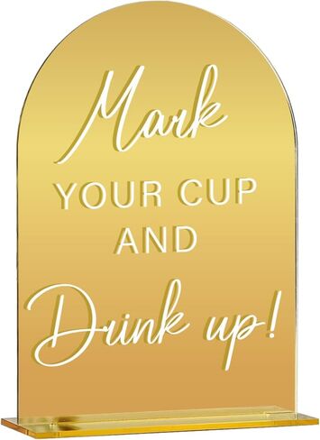 Acrylic Wedding Sign, Bridal Shower Decorations, Cards and Gifts Sign for Ceremony, Modern Font Table Signs, Gold Mirror Arched Acrylic Tabletop Signs for Wedding Reception and Event Party in Saudi Arabia