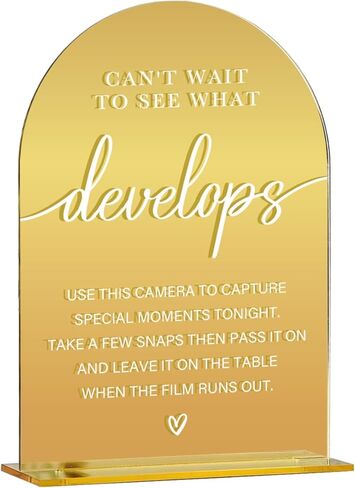 Acrylic Wedding Sign, Bridal Shower Decorations, Cards and Gifts Sign for Ceremony, Modern Font Table Signs, Gold Mirror Arched Acrylic Tabletop Signs for Wedding Reception and Event Party in Saudi Arabia
