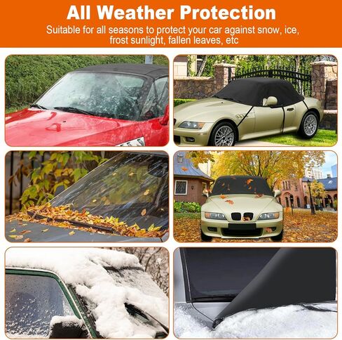 Half car Covers Compatible with BMW 1995-2001 Z3 Soft Top Roof, 420D Oxford Waterproof Automotive Windshield Covers for All-Weather Auto Sun Protection, with Straps and Storage Bag, Black in Saudi Arabia
