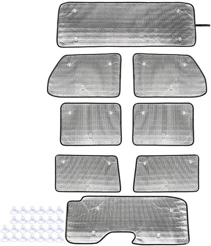 8-Pack for Jeep JL Windshield Sunshade Front & Side & Rear Window Sun Shade Sunscreen Heat Insulation Sun Visor Sun Reflector Fits 2018-2024 Wrangler JLU 4-Door Privacy in Kuwait