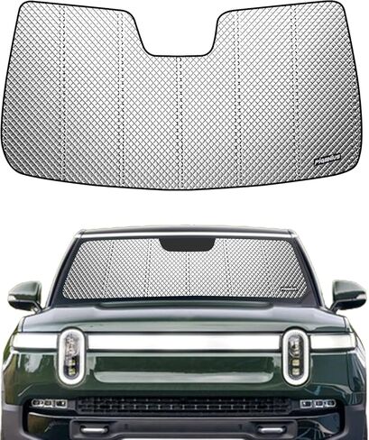 Windshield Sun Shade for Rivian R1S/R1T 2022-2025. Reflective Aluminum Film Front Window Sunshade - BLAZBLOCK in Saudi Arabia