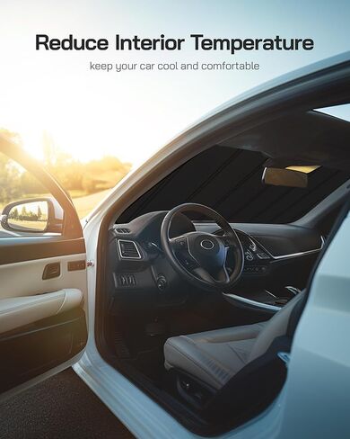 Windshield Sun Shade for Rivian R1S/R1T 2022-2025. Reflective Aluminum Film Front Window Sunshade - BLAZBLOCK in Saudi Arabia