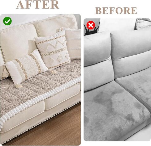 Vaukki Pet Couch Covers for Dogs, Washable Soft Dog Sofa Cover Protector, Non Slip Sofa Slipcover for 3 Cushion Couch, Fuzzy Sofa Pad Pet Friendly Dog Bed Mat for Couches (27.6''x82.7'', Coffee) in Saudi Arabia