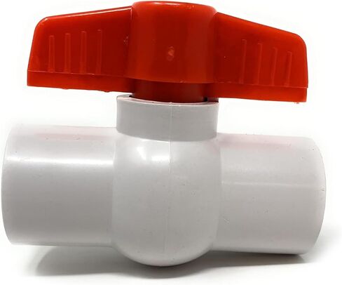 1/2" PVC Ball Valve Socket Schedule 40, 1/2" Slip, Quarter-Turn T-Handle White Compact Ball Valve [2899] Water Shut-off Valve Inline PVC Ball Valve (1/2") Valvula Llave de Bola Plastica Sin Rosca in Kuwait