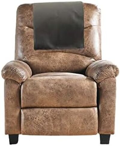 LL LEATHER LOVERS Leather Recliner Chair Headrest Cover - Sofa, Love Seat, Furniture Protector, Slipcover Theater Seat Cover/SlipCover for Home & Office, 18x26 Inches - Dark Beige Crunch Pack of 2 in Kuwait