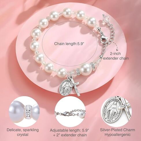 First Communion Gifts for Girls Catholic Jewelry Set First Holy Communion Girls Gifts with Cross Necklace Bracelets Earrings card for Ceremony Keepsake and Daily Faith Reminder in Kuwait