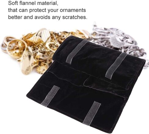 Jewelry Roll, Black, Portable, 2 Drawers, 1 Compartment, Rectangular, Minimalist, Wedding, Anniversary, Rings, Earrings, Travel in Saudi Arabia