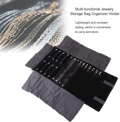 Jewelry Roll, Black, Portable, 2 Drawers, 1 Compartment, Rectangular, Minimalist, Wedding, Anniversary, Rings, Earrings, Travel in Saudi Arabia