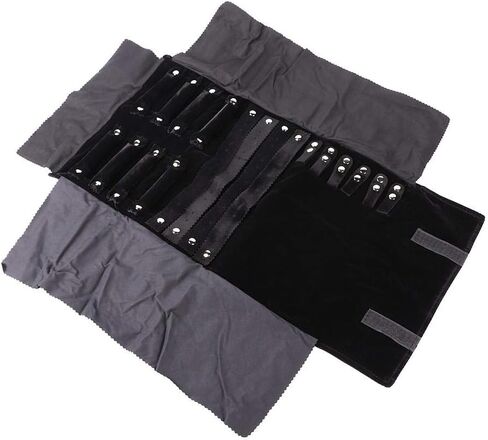 Jewelry Roll, Black, Portable, 2 Drawers, 1 Compartment, Rectangular, Minimalist, Wedding, Anniversary, Rings, Earrings, Travel in Saudi Arabia