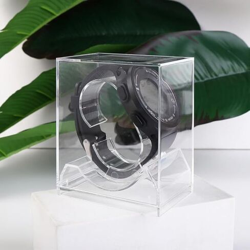 1 Pc Clear Single Watch Display Stand,Plastic Watch Stand,Transparent Watch Protective Box,Watch Gift Box Jewelry Bracelet Storage Gift Case for Watches and Bracelets Professional and Fashion in Kuwait
