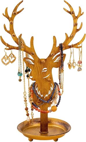 حامل شجرة المجوهرات على شكل فراشة ذهبية - منظم عرض المجوهرات المعدنية للأقراط والقلائد والخواتم، رف حامل المجوهرات للمنضدة، هدية الزفاف والديكور المنزلي للنساء (الفراشة الذهبية) in Kuwait